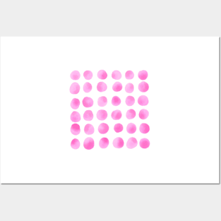 Pink Watercolor Polkadot Circle Pattern Posters and Art